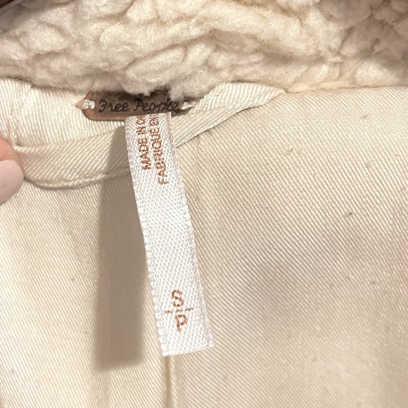 Free People Notched Teddy Pea Coat Ivory - Picture 7 of 7